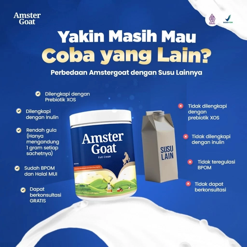 PAKET 2BOX AMSTER GOAT - Susu Kambing Amstergoat Di Formulasikan Untuk Kesehatan Pencernaan 250gr - Gambar 6