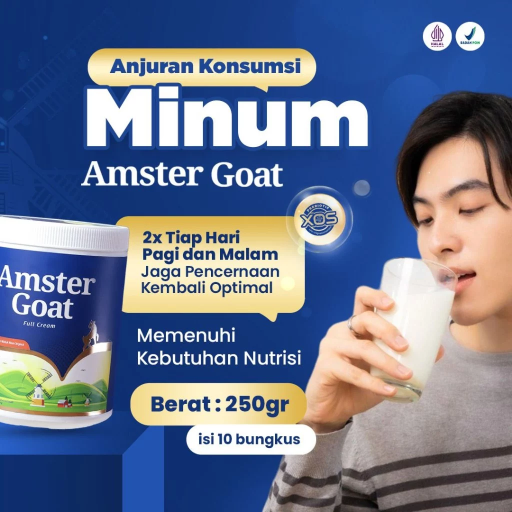 PAKET 2BOX AMSTER GOAT - Susu Kambing Amstergoat Di Formulasikan Untuk Kesehatan Pencernaan 250gr - Gambar 3
