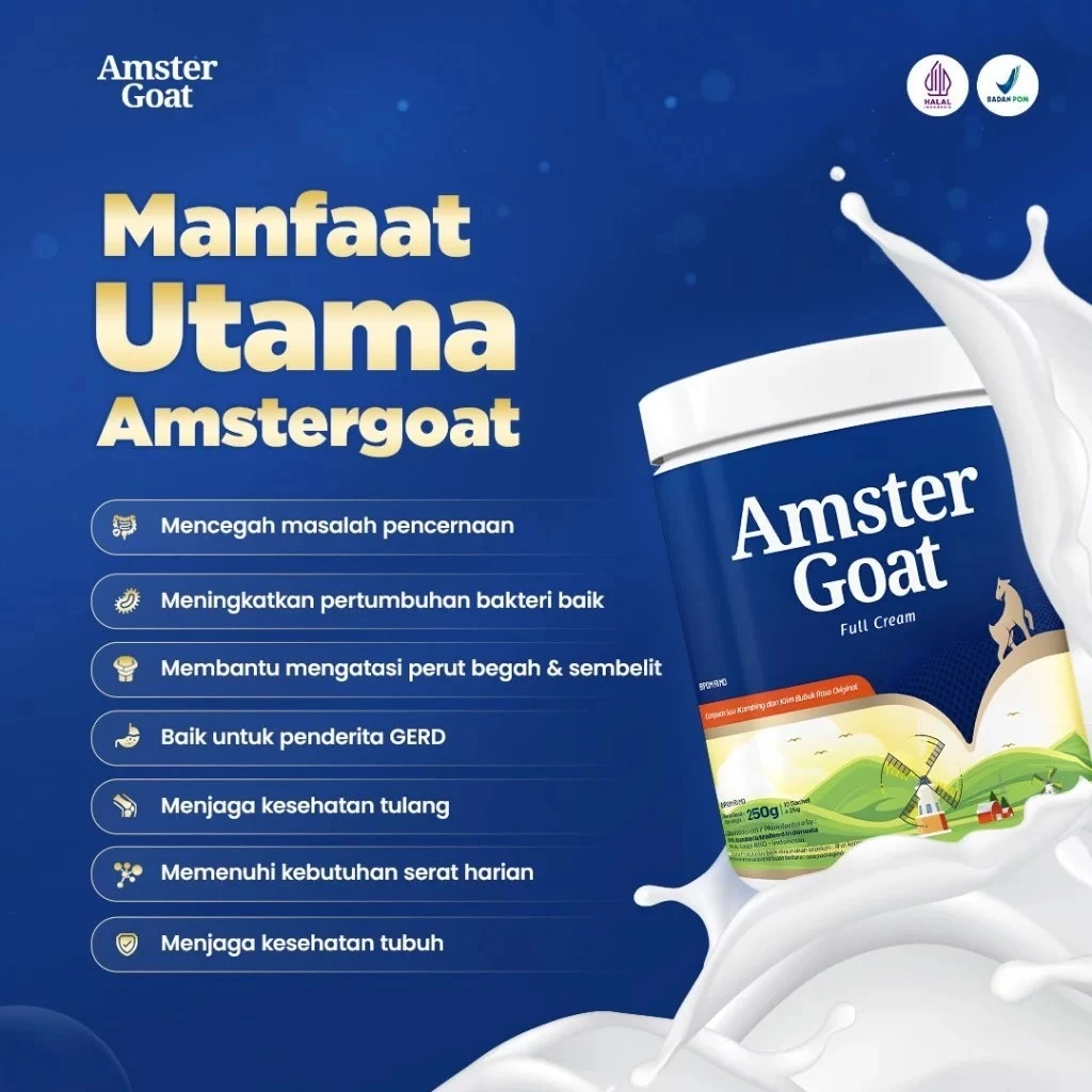 PAKET 2BOX AMSTER GOAT - Susu Kambing Amstergoat Di Formulasikan Untuk Kesehatan Pencernaan 250gr - Gambar 2