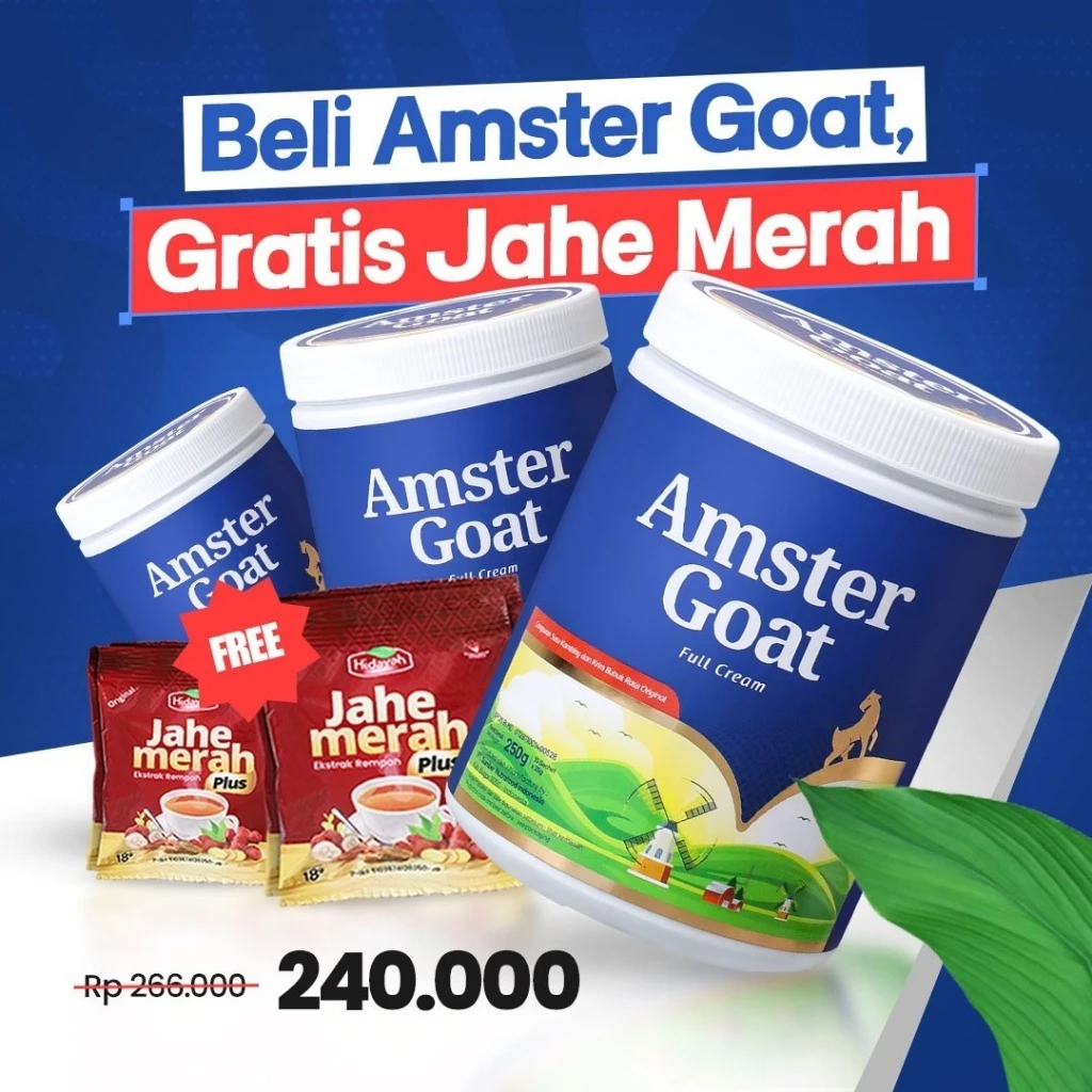 3 BOX Amster Goat – Susu Kambing Premium + Free Jahe Merah Hidayah